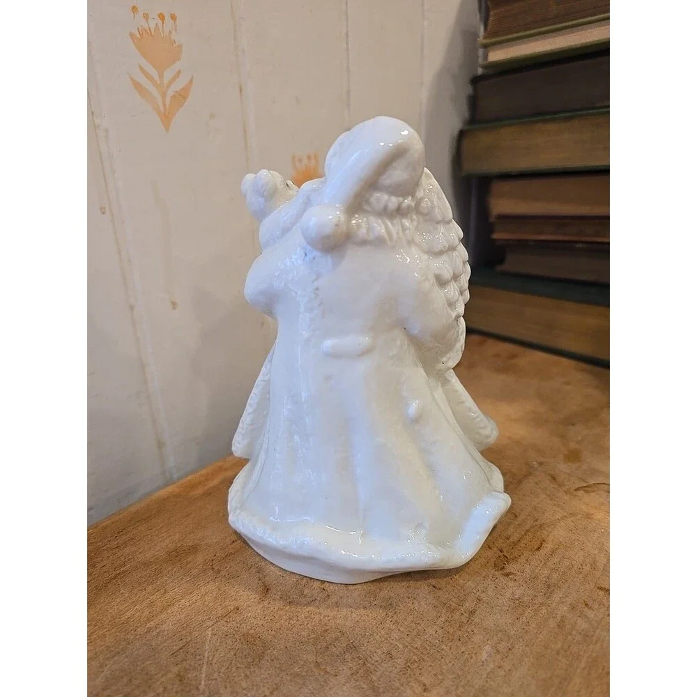 Vintage Porcelain Santa Claus K Collections Holding Tree And Teddy Bear